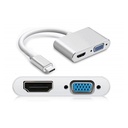 Adaptador AON USB Type C a HDMI & VGA