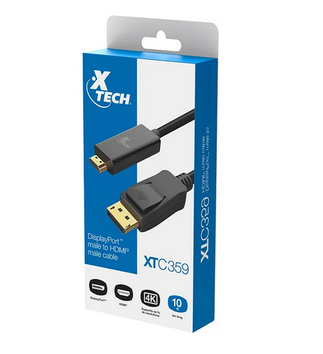 Cable Xtech Displayport Macho a HDMi Macho