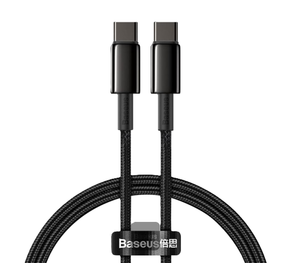 Cable Baseus Type C - Type C  Carga Rapida Pta Oro 100W 1M
