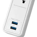 Protector tensión 1200J/1540W, 5 universales, USB/120V-240V