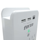 Tomacorriente protector tensión 490J/1875W, 3 slds, USB, 120V