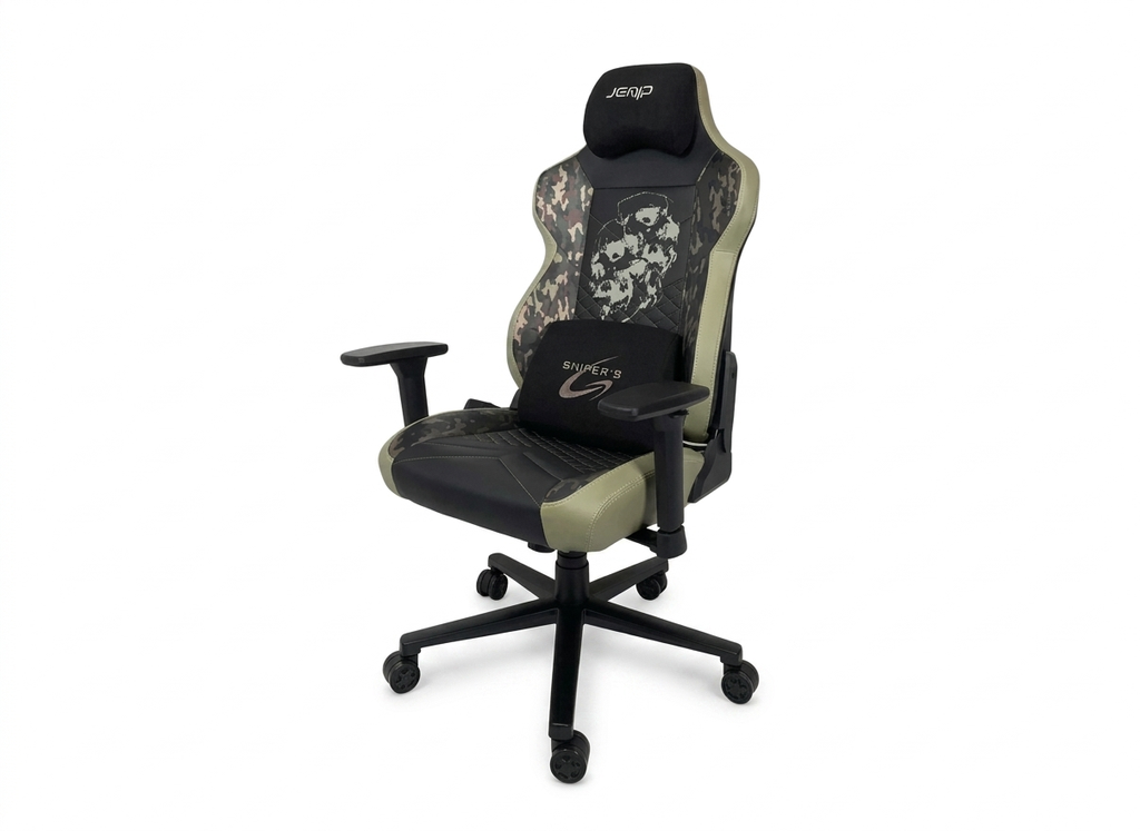 Silla Jemip Gaming Sniper Erogonomica Reposa Brazos Negro-Camuflaje