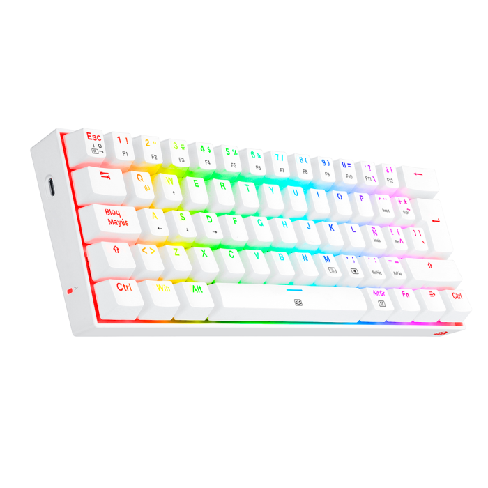 Teclado Mecanico ReDragon Dragonborn Blanco Switch Red 60%