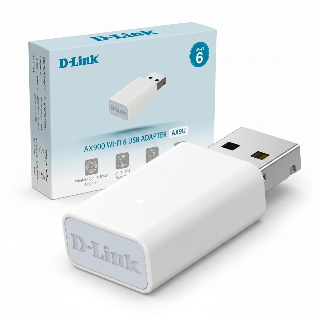 Adaptador D-LINK Inalambrico USB Wifi 6 + Bluetooth AX900