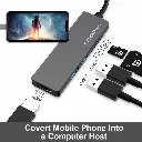 Hub Argom 5 en 1 Tipo C Lector de Memoria USB 3.0 Hdmi 4k  