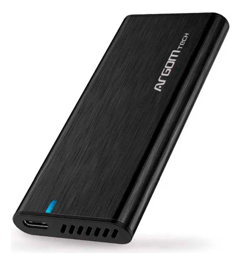 Caja de Disco Externo Argom SSD NVME M.2 PCIe USB 3.0/Tipo C Negro