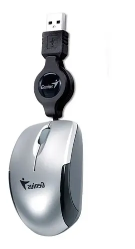 Mouse Genius Micro Traveler V2 Usb Retratil Plata