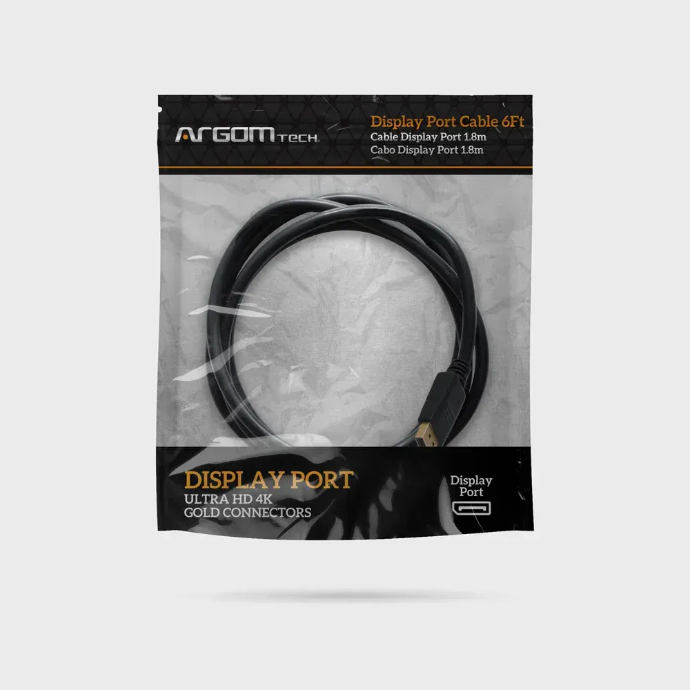 Cable Argom Display Port To Display Port 4K 1.8Mt Negro
