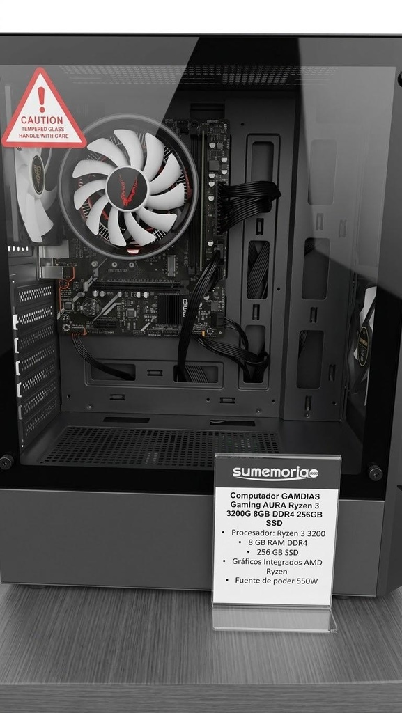 Computador GAMDIAS Gaming AURA Ryzen 3 3200G 8GB DDR4 256GB SSD