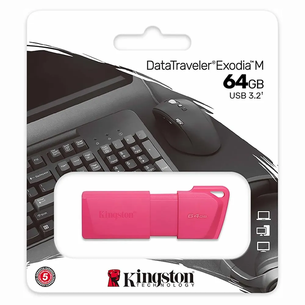 [KC-U2L64-7LN] Pen Drive Kingston 64GB DTXM Rosado