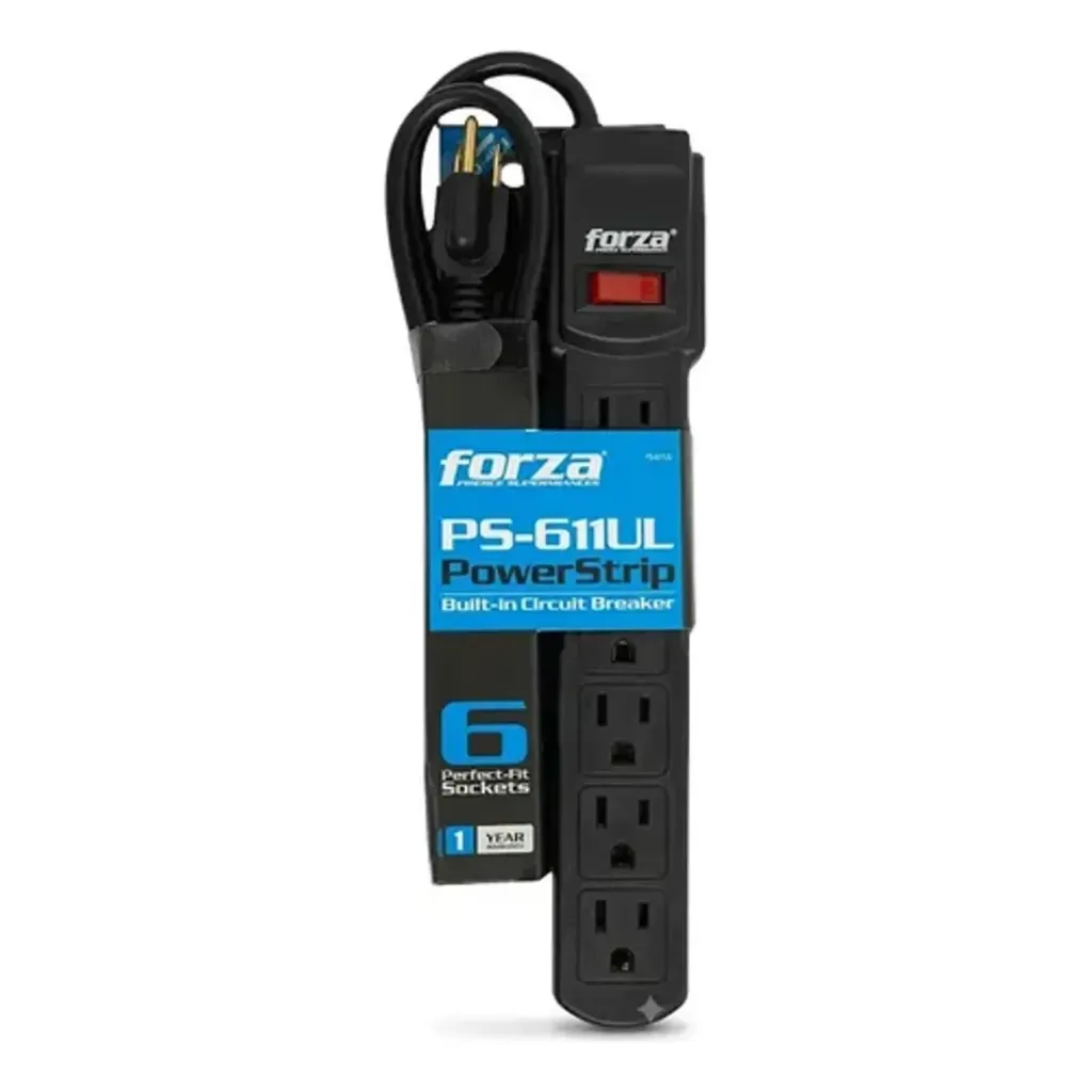 [PS-611UL] Regleta Forza 1800W/120VA 6 Tomas