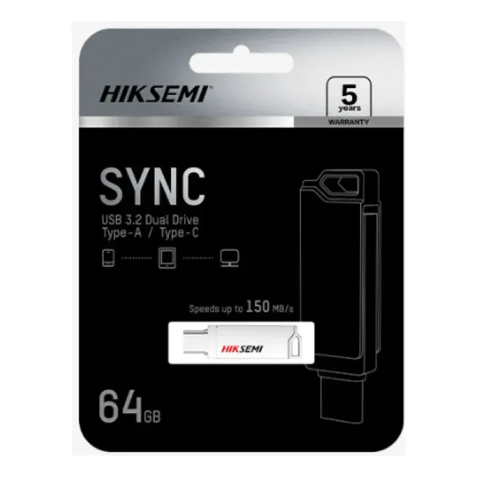 [HIK64DUAL] Pen Drive Hiksemi 64GB USB 3.2 DualSlim