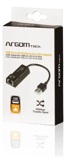 Adaptador Argom USB 2.0 a RJ45 100 Mbps