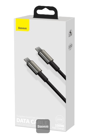 Cable Baseus Type C - Type C  Carga Rapida Pta Oro 100W 1M