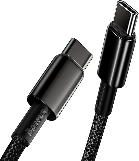 Cable Baseus USB Type C to USB Type C 100W 1M Negro