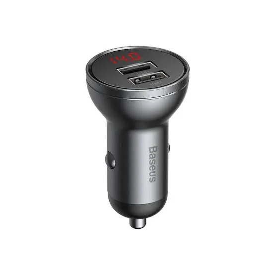Cargador de Carro Baseus 24W-4.8A Dual USB Digital Display