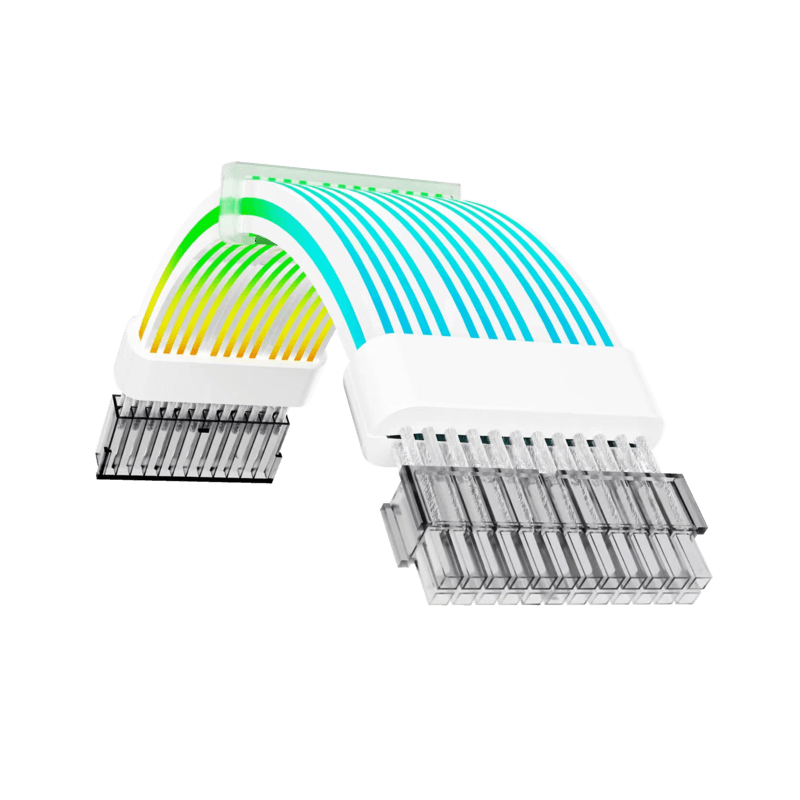 Cable de Extension Gamemax  PSU MB 24PIN-W/ ARGB Ligth Blanco