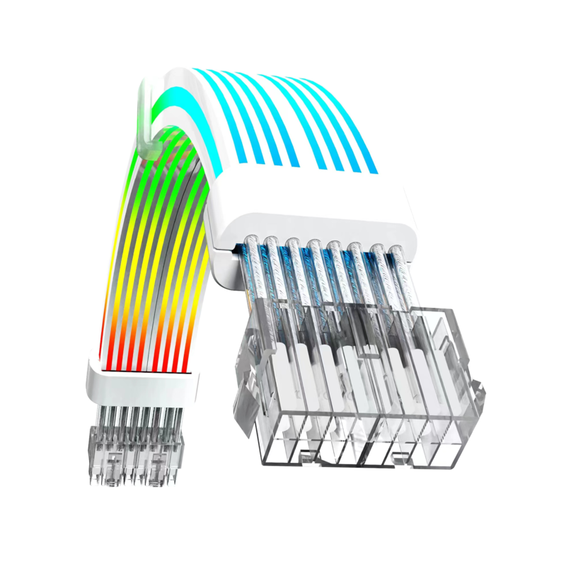 Cable de Extension Gamemax  PSU VGA/CPU 2x8PIN-B/ARGB Ligth Blanco
