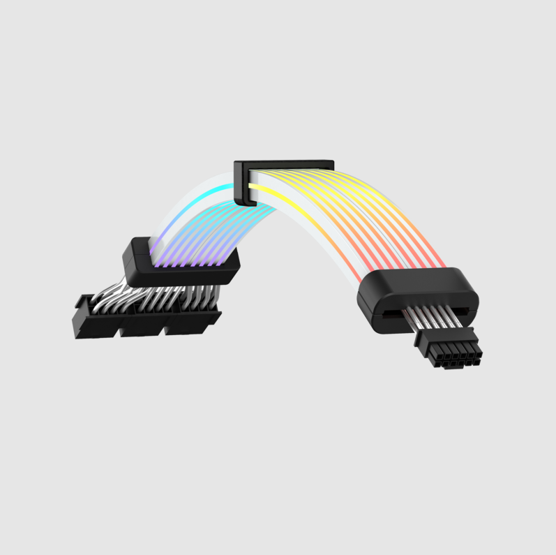 Cable de Extension Gamemax PSU 12V-2x6/ARGB Negro