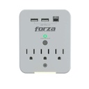Toma Corriente Protector Tensión 490J/1875W, 3 slds, USB, 120V