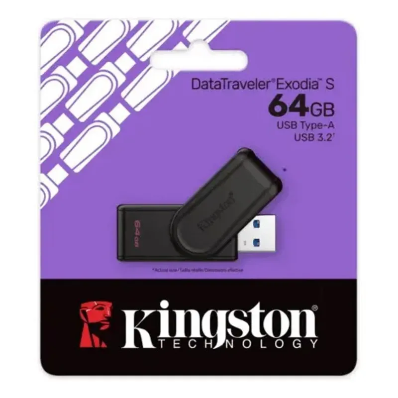 [DTXS/64GB-TW] Pen Drive Kingston 64GB DTXS USB 3.2 Negro