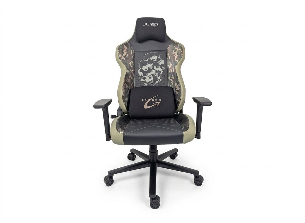 Silla Jemip Gaming Sniper Erogonomica Reposa Brazos Negro-Camuflaje