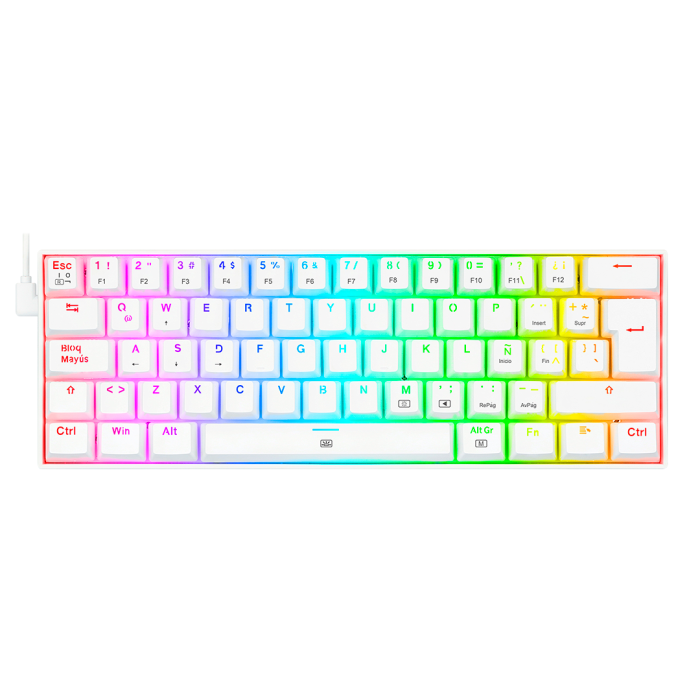 Teclado Mecanico ReDragon Dragonborn Blanco Switch Red 60%
