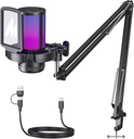Kit Microfono de Condensador Maono Gaming RGB USB + Brazo Articulado