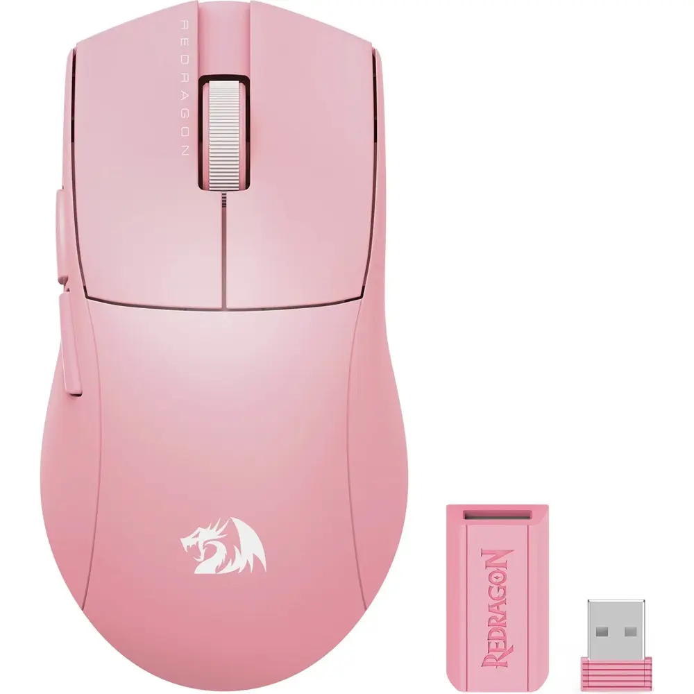 Mouse ReDragon Gamer Wireless/USB-C King PRO 1K Rosado