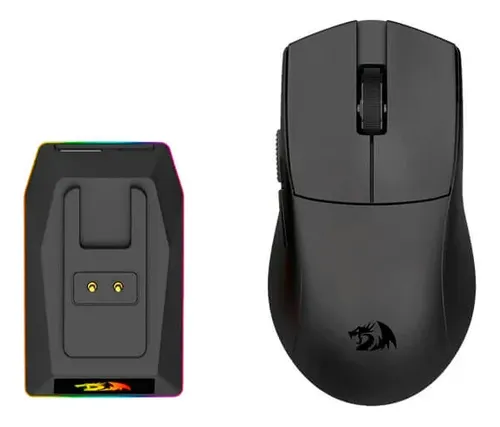 Mouse ReDragon Gamer King Ultra Triple Modo Ultra Liviano 54G Con Base de Carga Magnetica Negro