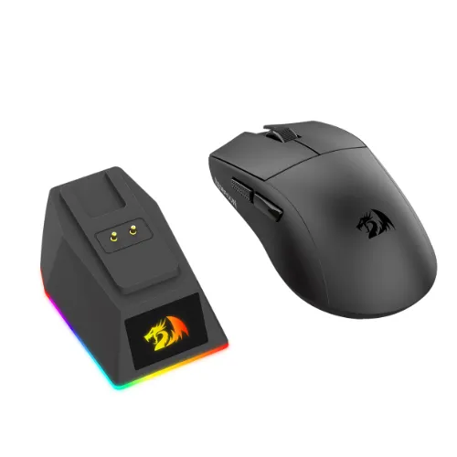 [M999] Mouse ReDragon Gamer King Ultra Triple Modo Ultra Liviano 54G Con Base de Carga Magnetica Negro