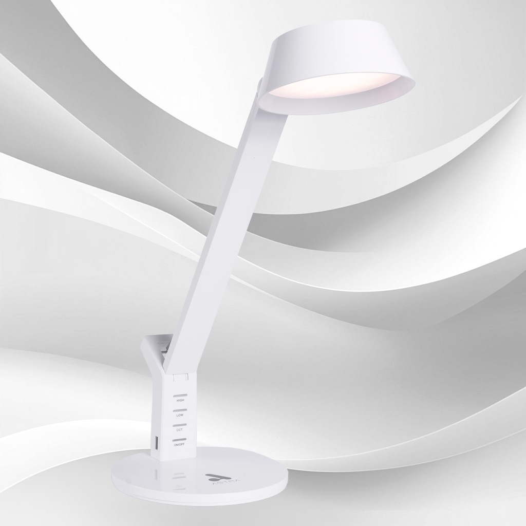 Lampara Astra Led de Escritorio con Puerto de Carga USB Blanca
