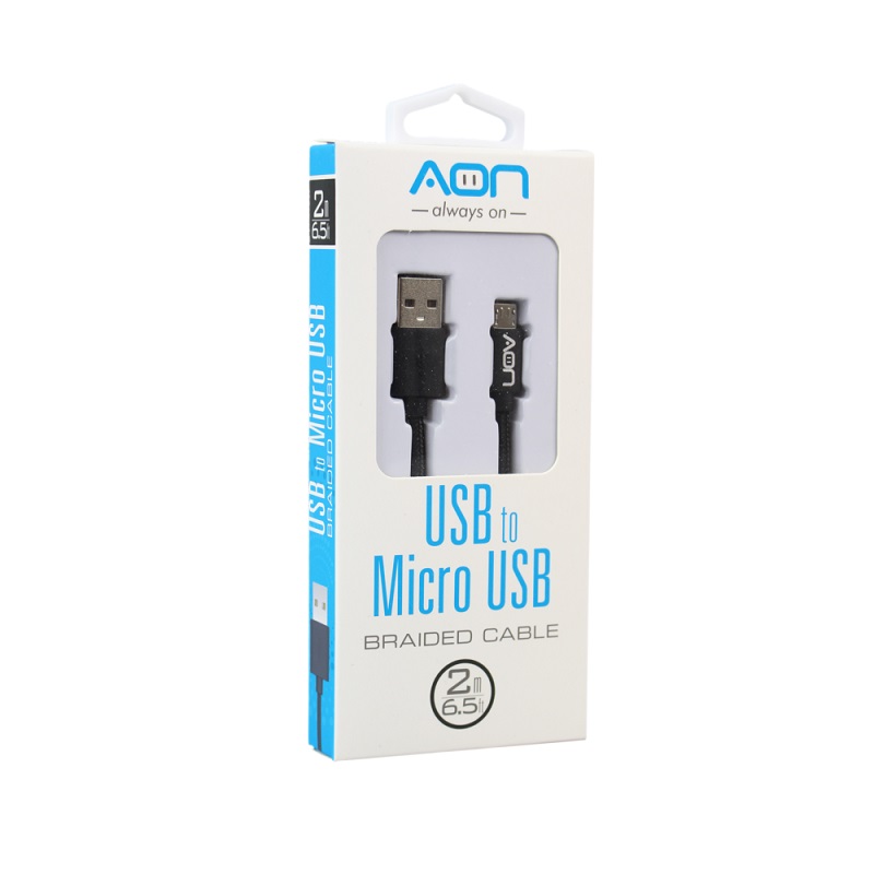 Cable AON USB a Micro USB 3.5M Black