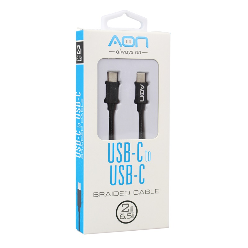 Cable AON USB Type C a USB Type C Black