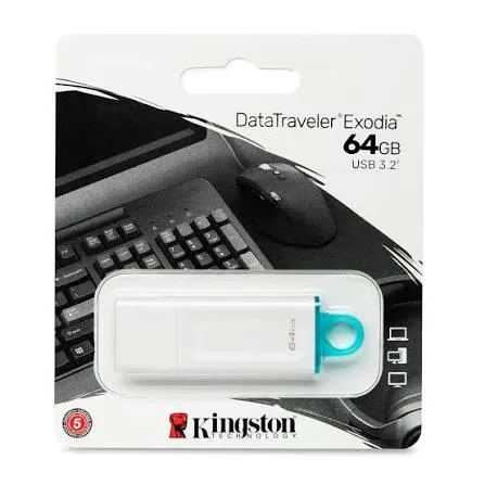 [KC-U2G64-5R] Pen Drive Kingston 64GB DTX 5R Blanco