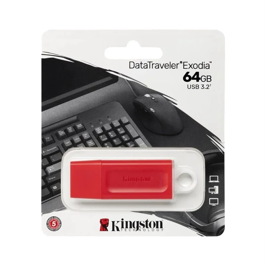 [KC-U2G64-7GR-TW] Pen Drive Kingston 64GB DTX Red