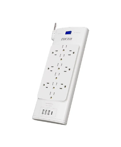 [FSP-1221USBCW] Protector tensión 1625W/2700J, 12 slds, 3-USBA, 1-USBC, 120V/240V