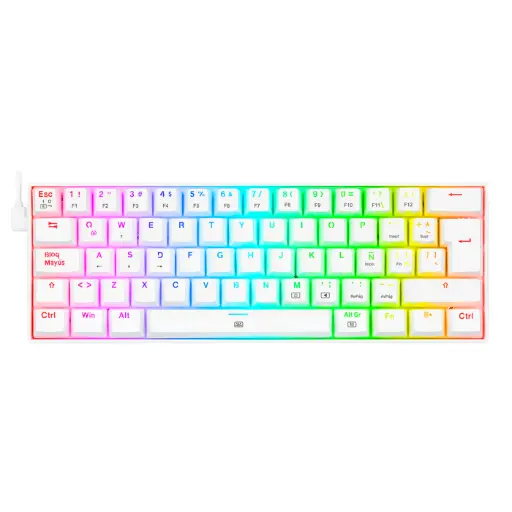 [K630W-RGB] Teclado Mecanico ReDragon Dragonborn Blanco Switch Red 60%