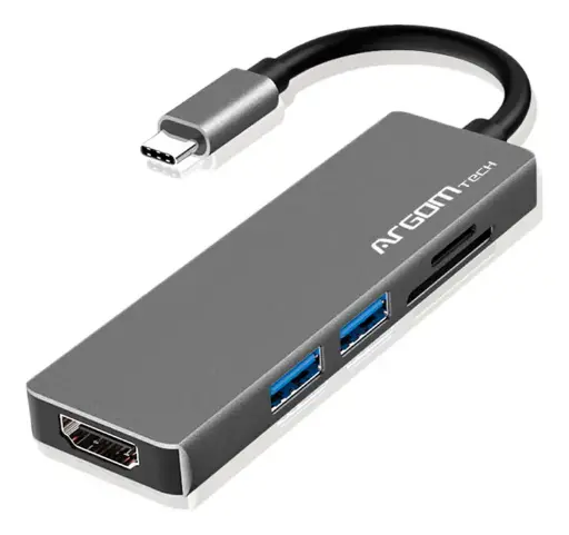 [ARG-UB-0183] Hub Argom 5 en 1 Tipo C Lector de Memoria USB 3.0 Hdmi 4k  