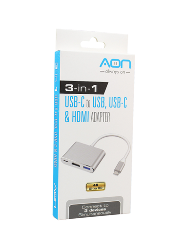 [AO-AD-1008] Adaptador AON TypeC a TypeC, USB, HDMI
