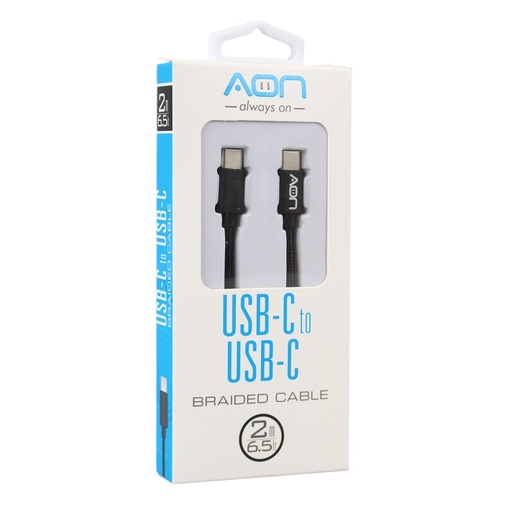 [AO-CB-5010] Cable AON USB Type C a USB Type C Black