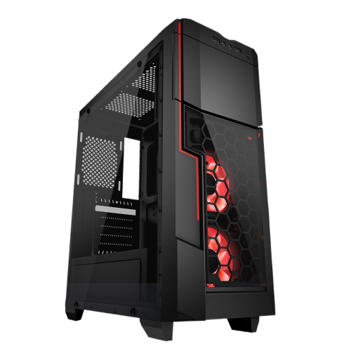 [00000386] Case Azza Gaming MID ATX 211G Crimson LE